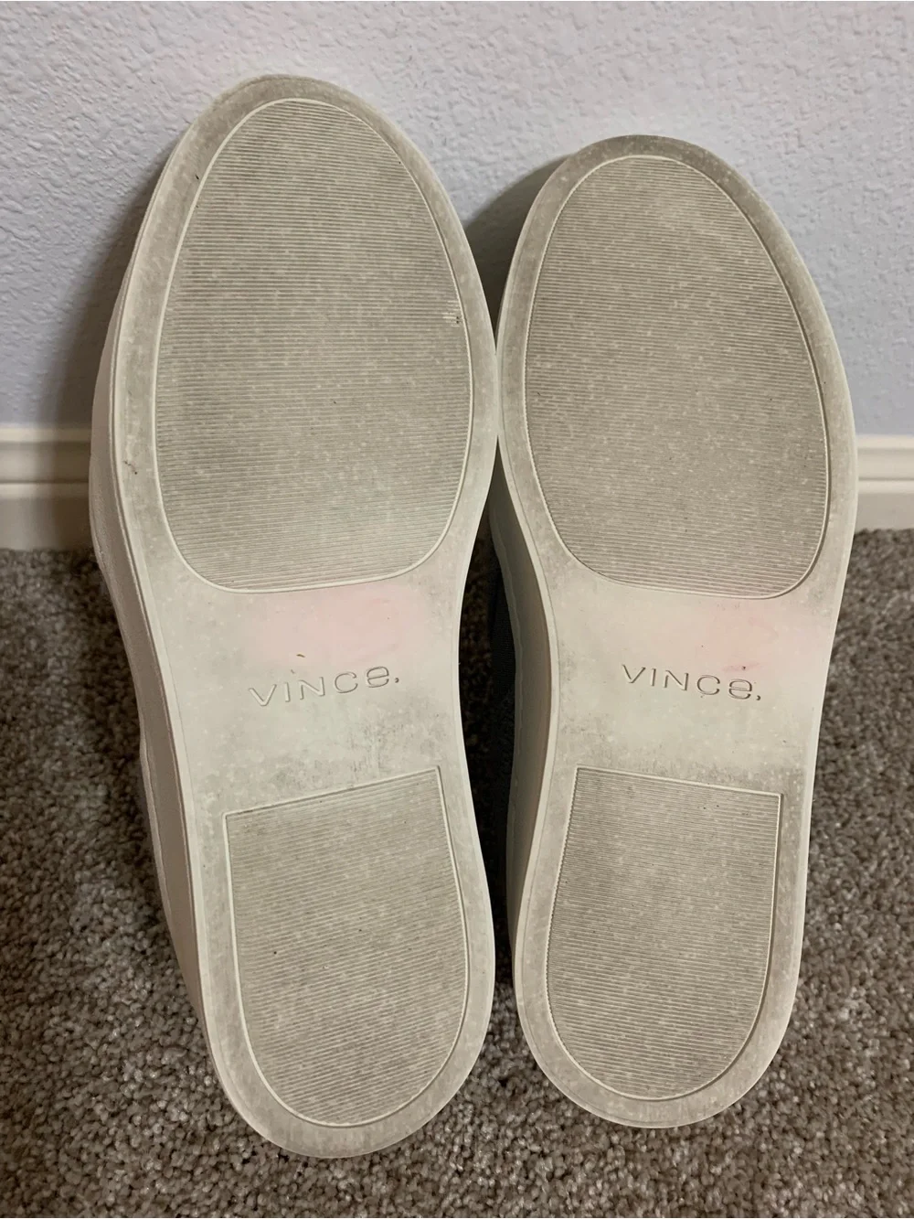 Vince Warren Gray Wool Felt Ribbed Textured Platform Slip On Sneaker Size 5.5